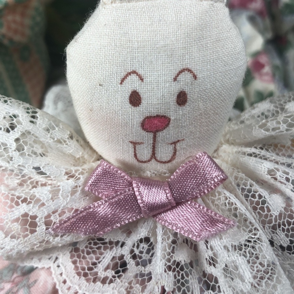 Bunny Rabbit Doll Set Shelf Sitters Easter Farmhouse Country VTG Mini Bunny Doll - Picture 10 of 14